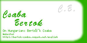 csaba bertok business card